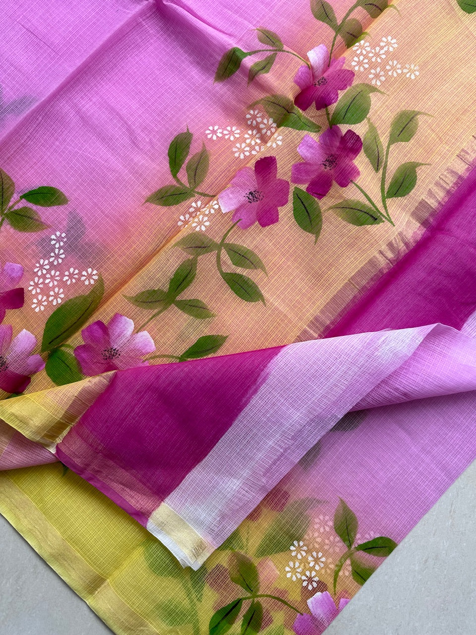 Handpainted Kota Cotton Doria Saree