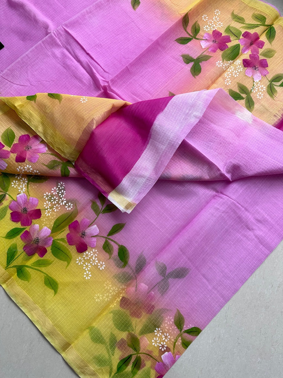 Handpainted Kota Cotton Doria Saree