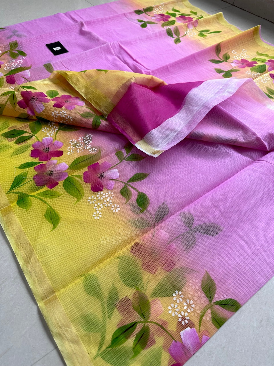 Handpainted Kota Cotton Doria Saree