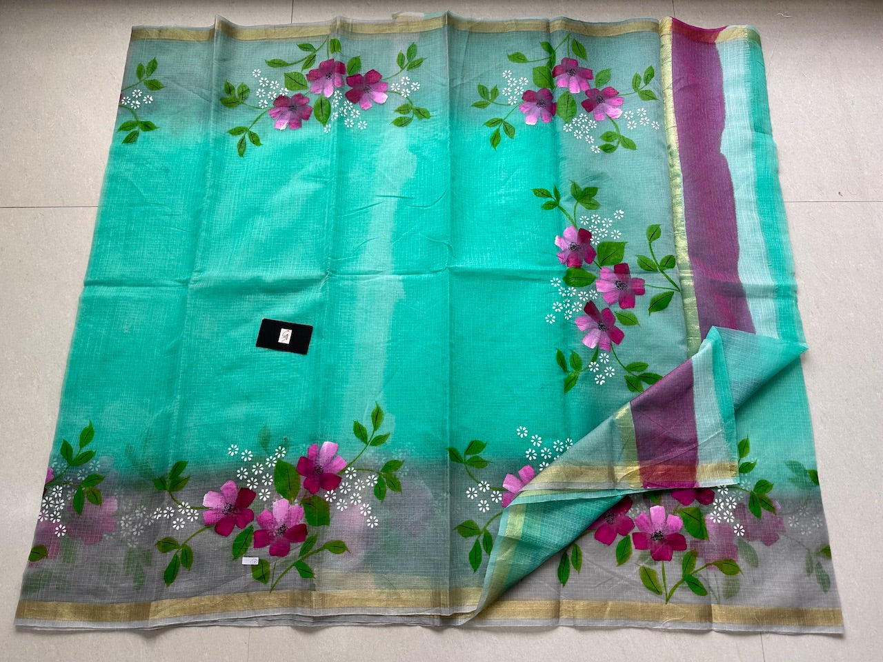 Handpainted Kota Cotton Doria Saree