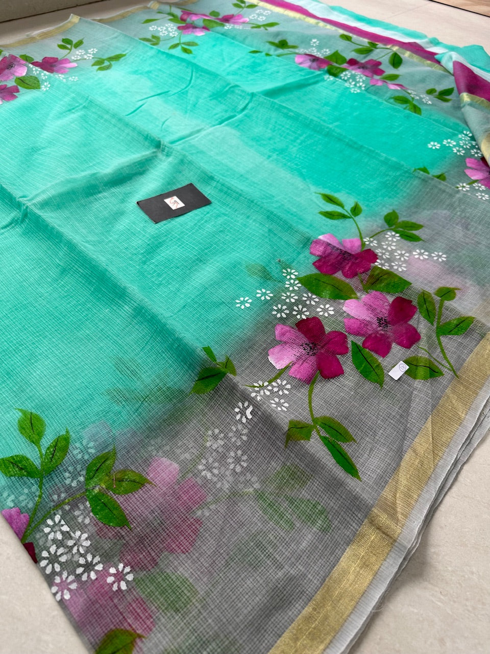 Handpainted Kota Cotton Doria Saree