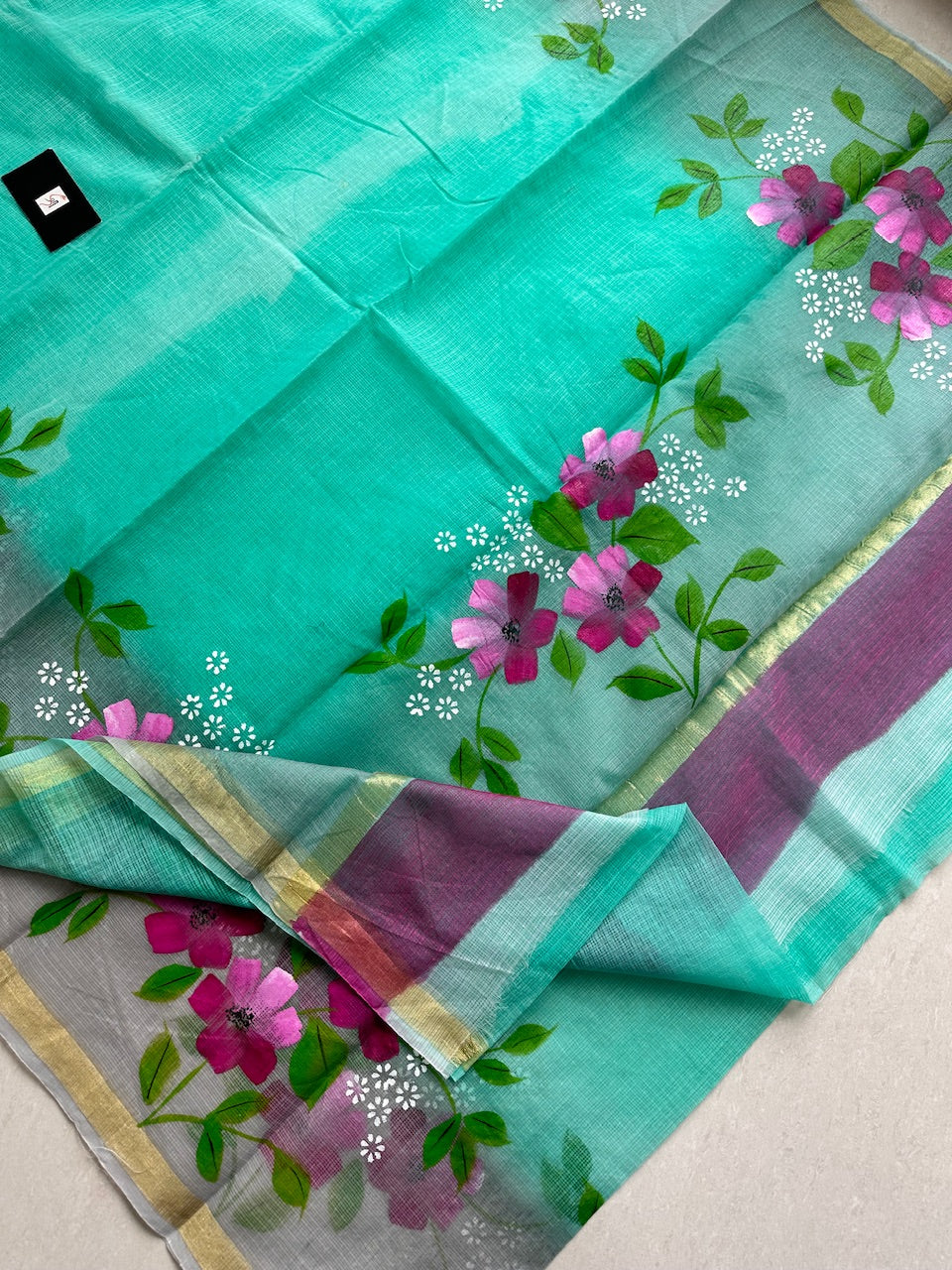 Handpainted Kota Cotton Doria Saree