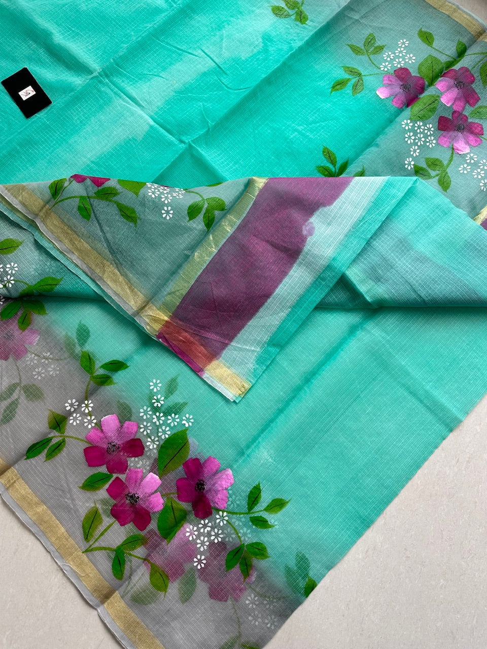 Handpainted Kota Cotton Doria Saree