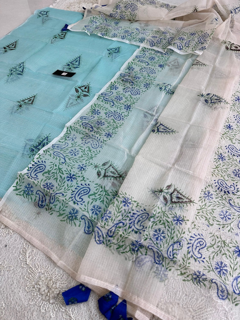 HandBlock Printed Kota Cotton Doria Top N Dupatta (Suit)