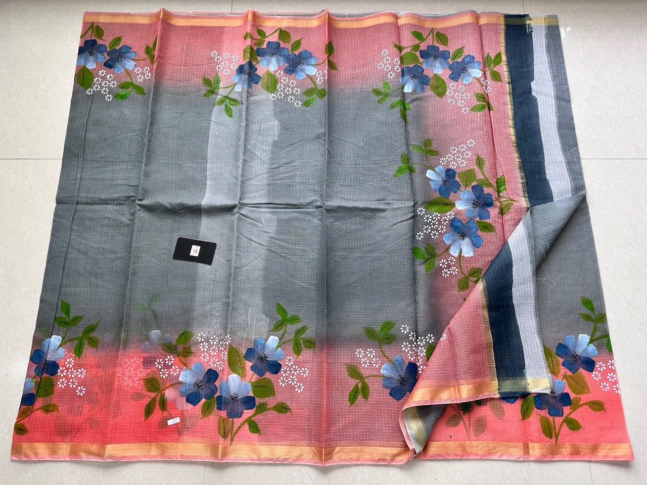 Handpainted Kota Cotton Doria Saree