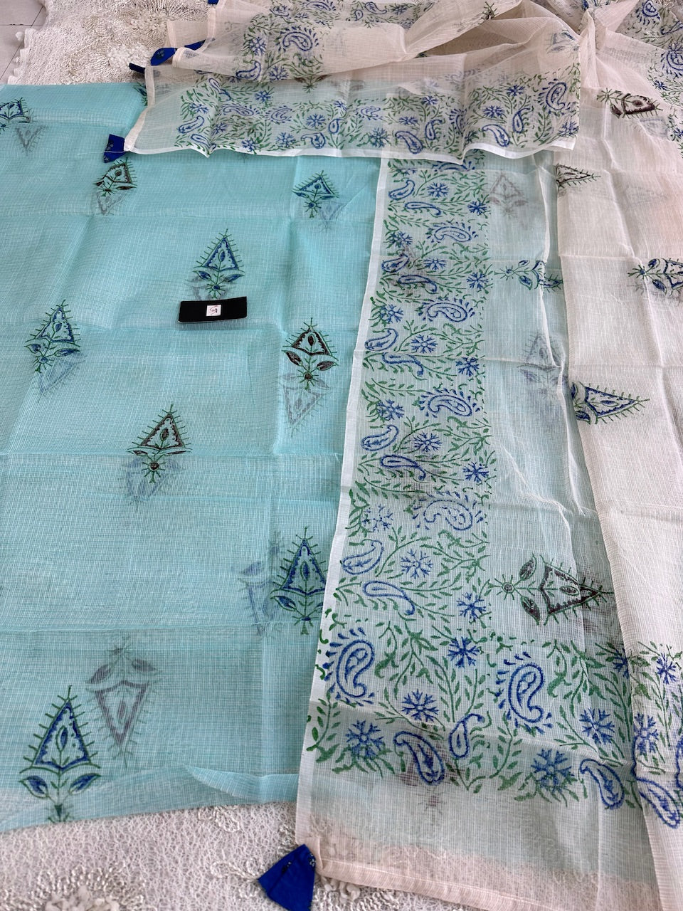 HandBlock Printed Kota Cotton Doria Top N Dupatta (Suit)