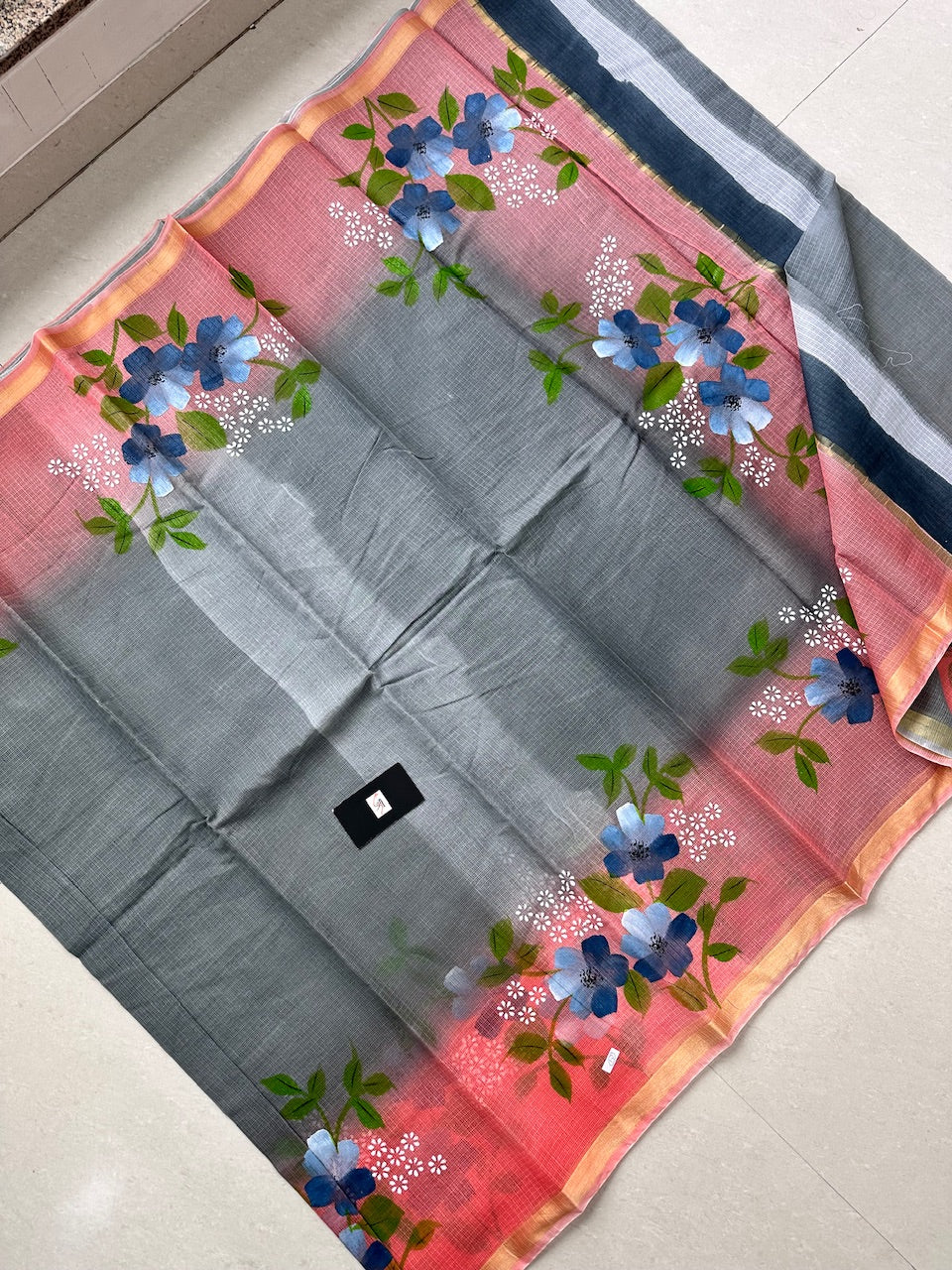 Handpainted Kota Cotton Doria Saree