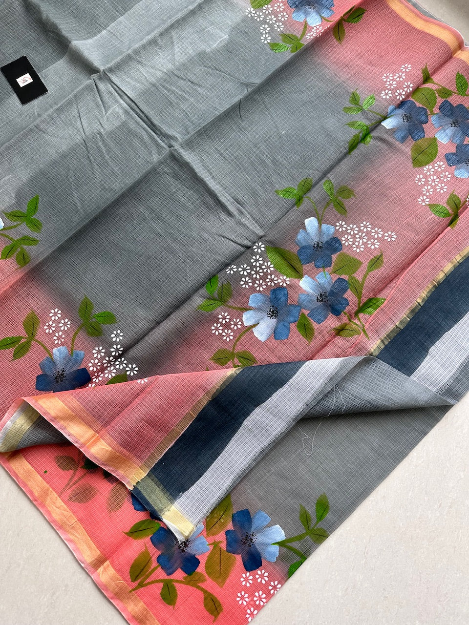 Handpainted Kota Cotton Doria Saree