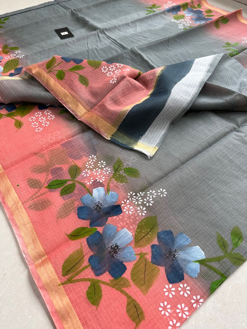 Handpainted Kota Cotton Doria Saree