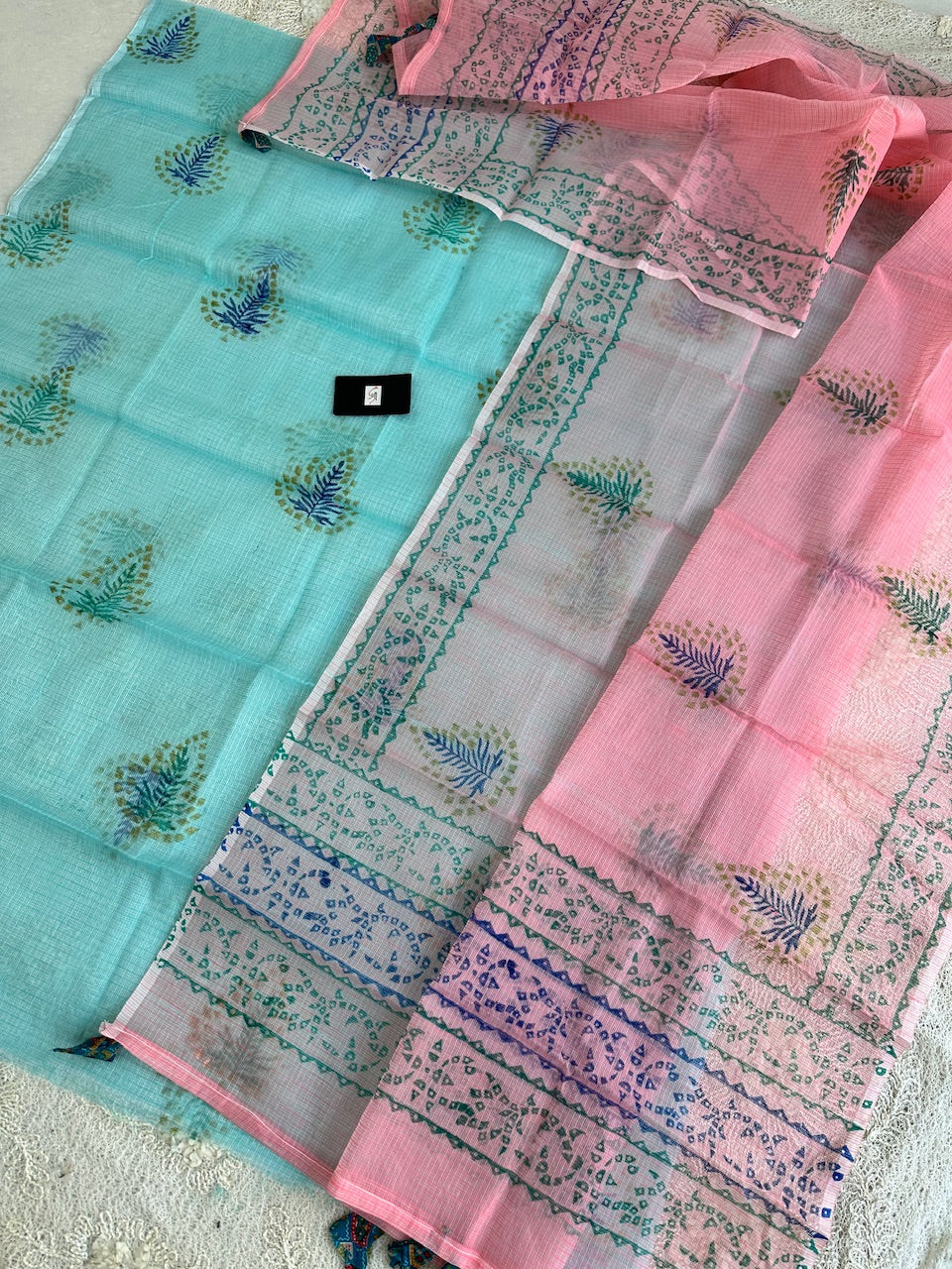 HandBlock Printed Kota Cotton Doria Top N Dupatta (Suit)