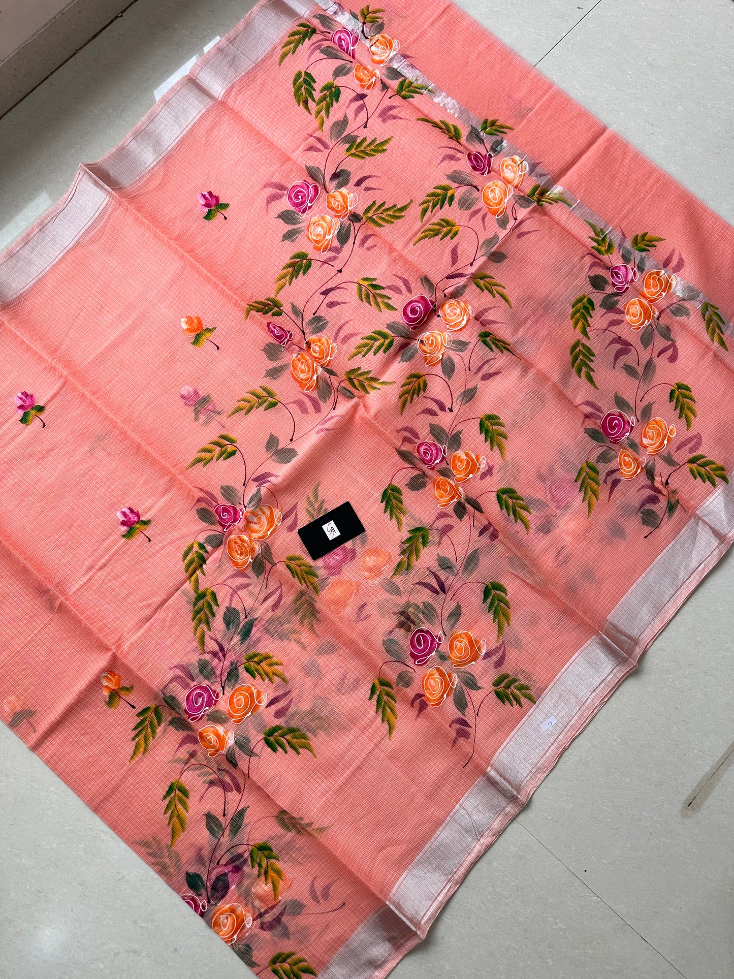 Handpainted Kota Cotton Doria Saree