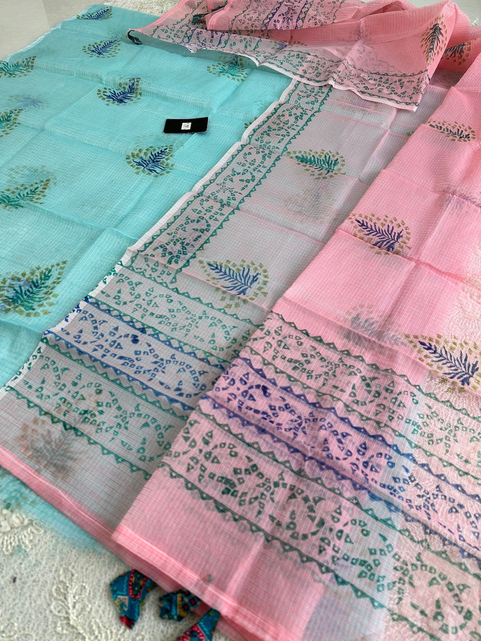 HandBlock Printed Kota Cotton Doria Top N Dupatta (Suit)