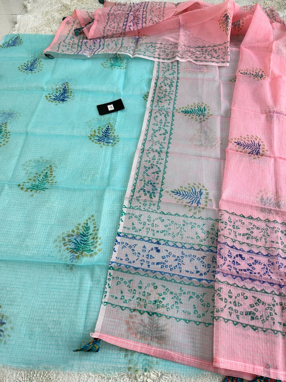 HandBlock Printed Kota Cotton Doria Top N Dupatta (Suit)