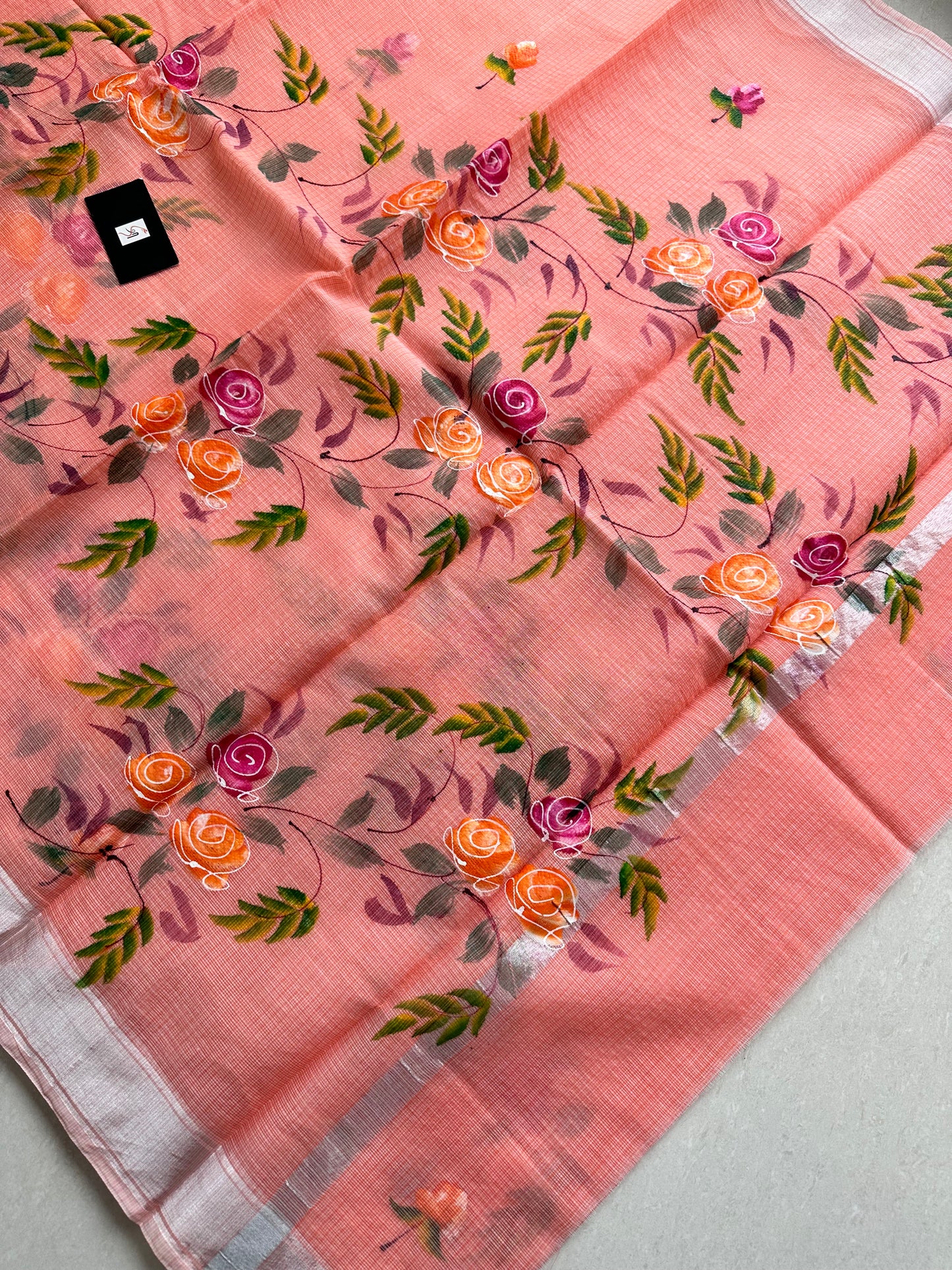 Handpainted Kota Cotton Doria Saree