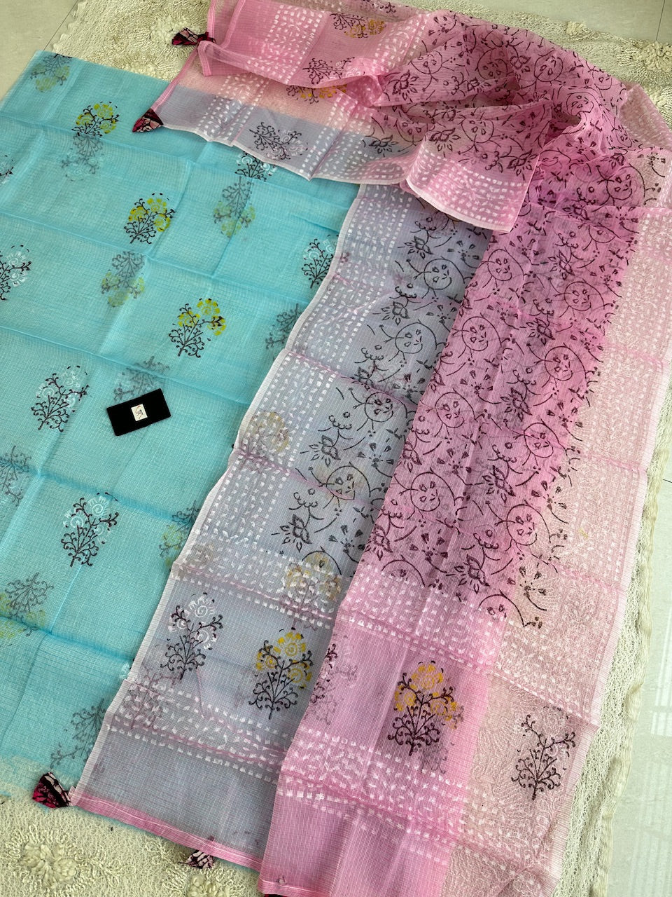 HandBlock Printed Kota Cotton Doria Top N Dupatta (Suit)