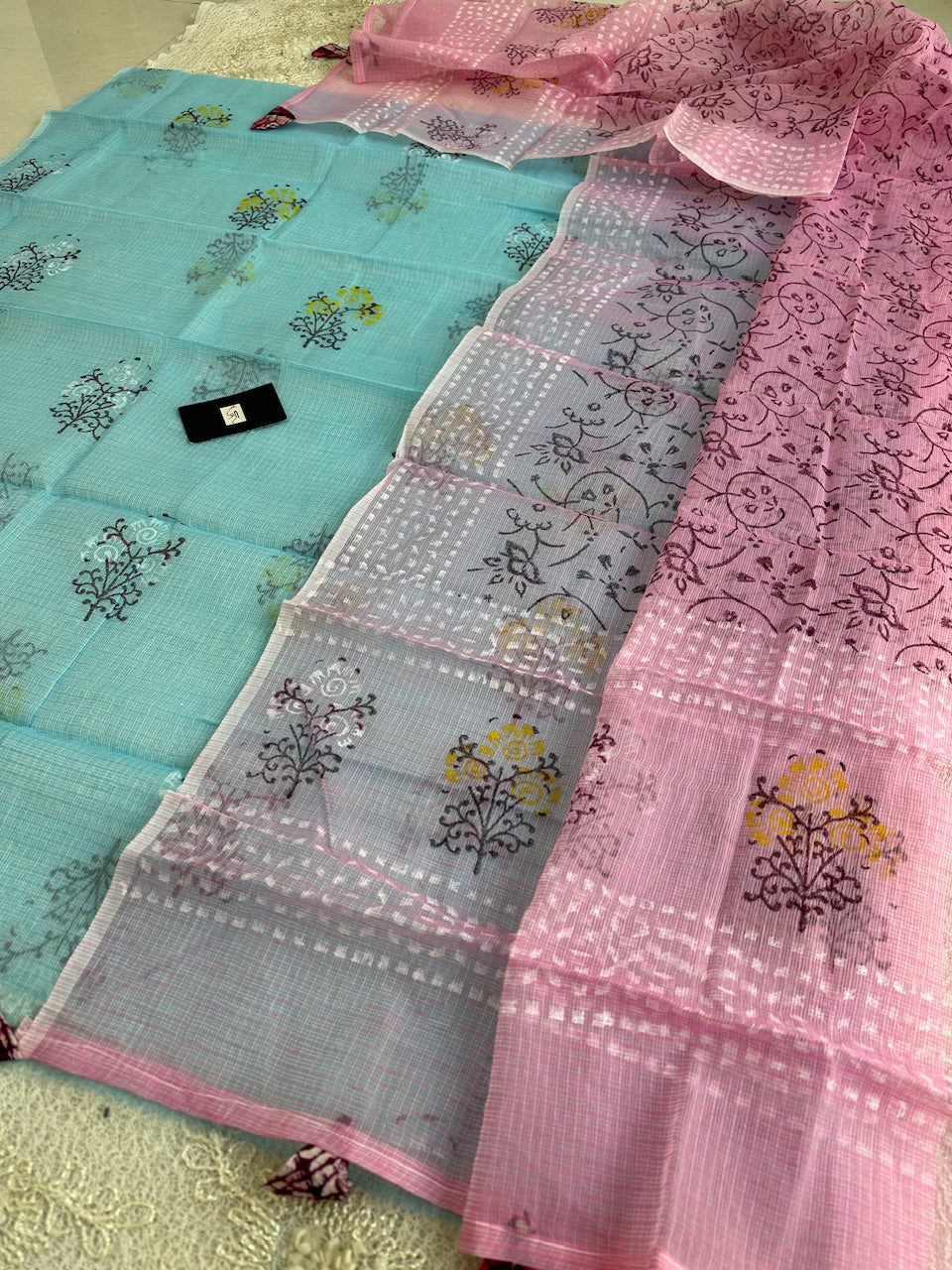 HandBlock Printed Kota Cotton Doria Top N Dupatta (Suit)