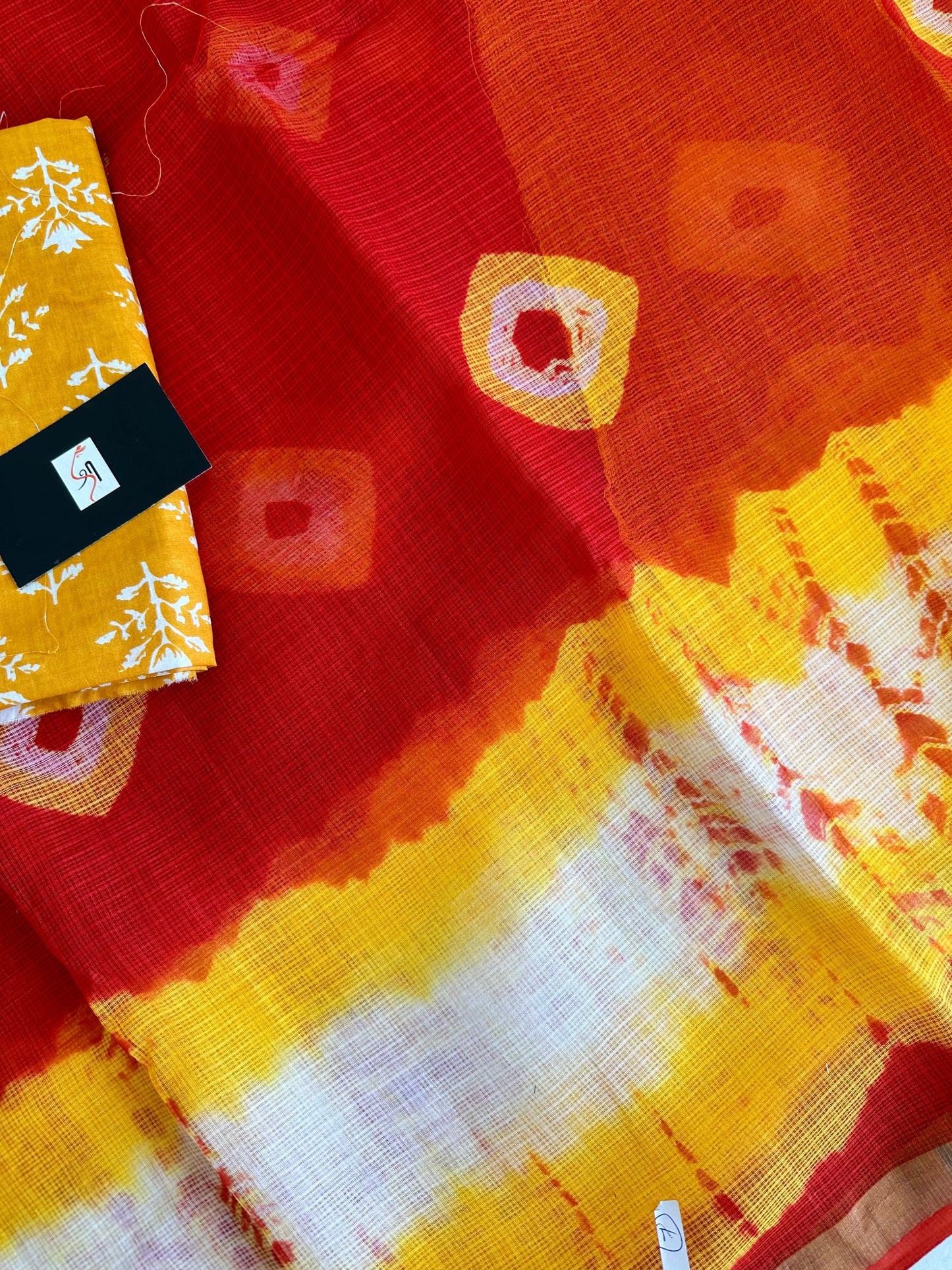 HandBlock Printed Pure Kota Cotton Doria Saree