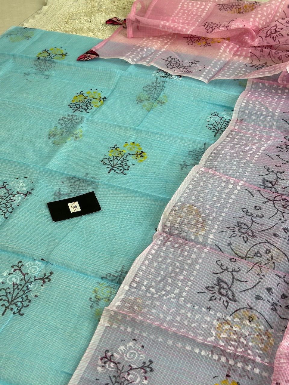 HandBlock Printed Kota Cotton Doria Top N Dupatta (Suit)