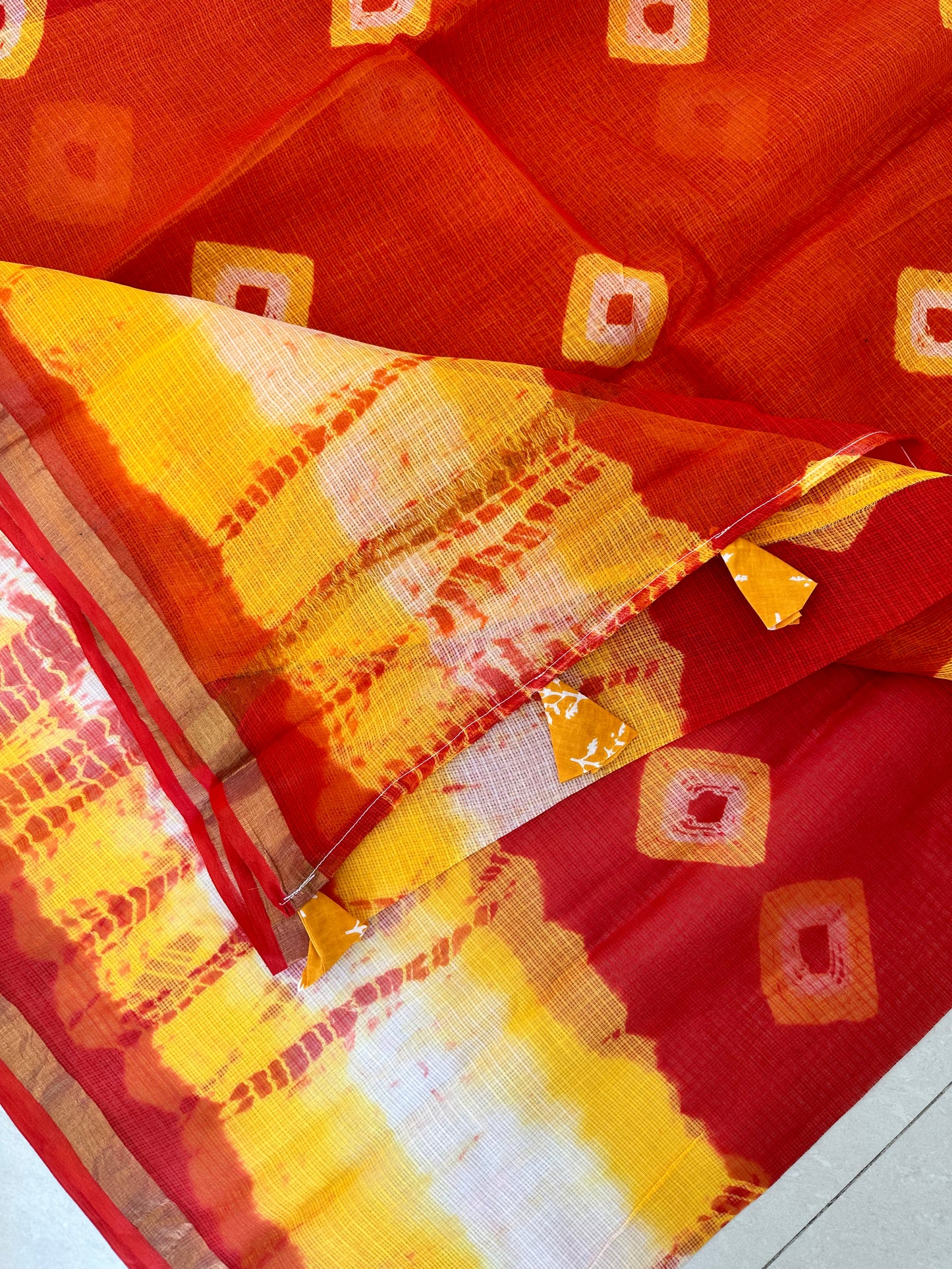 HandBlock Printed Pure Kota Cotton Doria Saree