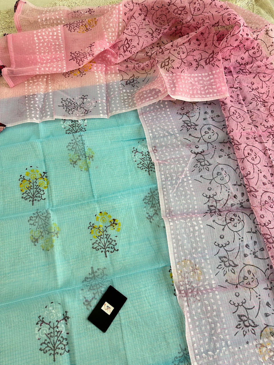 HandBlock Printed Kota Cotton Doria Top N Dupatta (Suit)