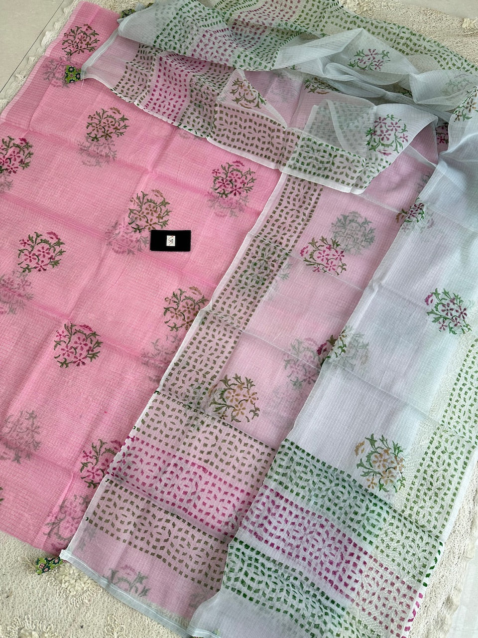 HandBlock Printed Kota Cotton Doria Top N Dupatta (Suit)