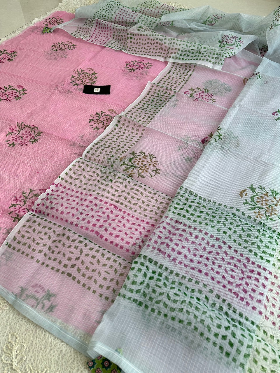 HandBlock Printed Kota Cotton Doria Top N Dupatta (Suit)