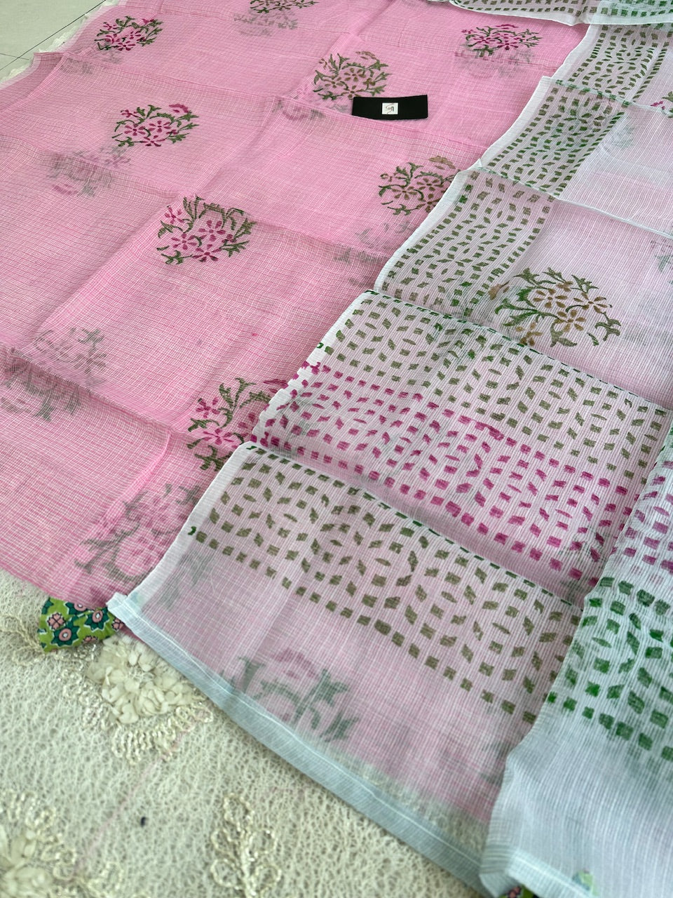 HandBlock Printed Kota Cotton Doria Top N Dupatta (Suit)