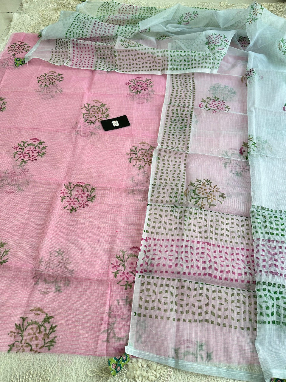 HandBlock Printed Kota Cotton Doria Top N Dupatta (Suit)