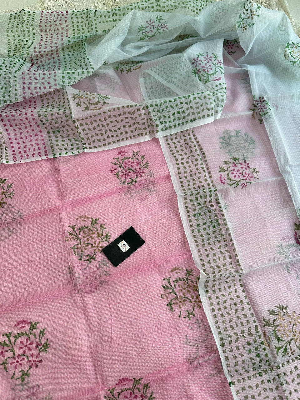 HandBlock Printed Kota Cotton Doria Top N Dupatta (Suit)