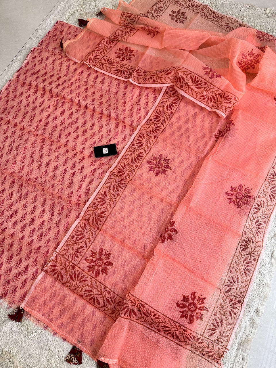 HandBlock Printed Kota Cotton Doria Top N Dupatta (Suit)