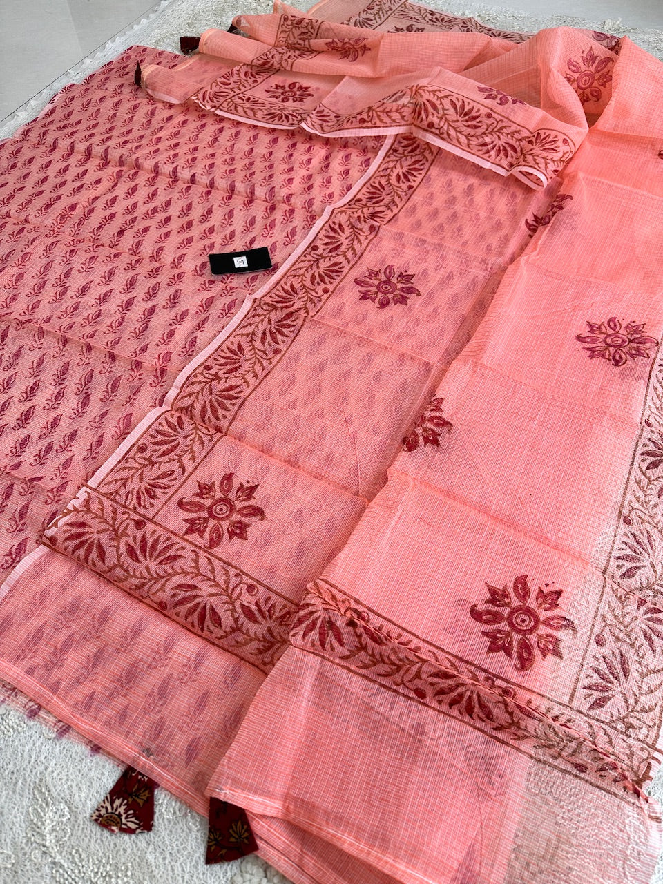 HandBlock Printed Kota Cotton Doria Top N Dupatta (Suit)