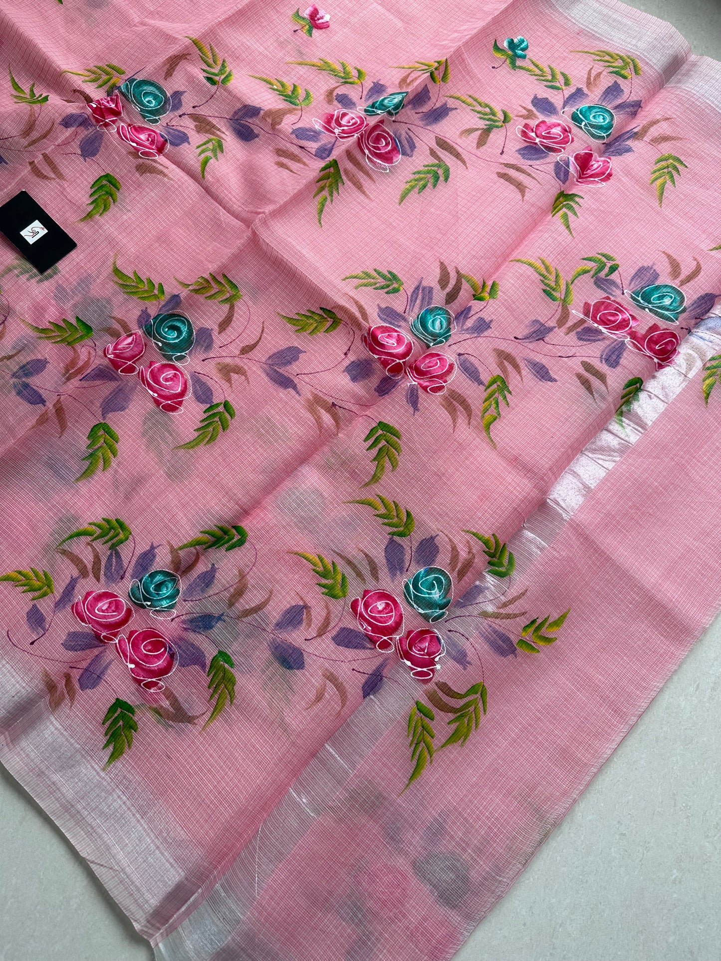 Handpainted Kota Cotton Doria Saree