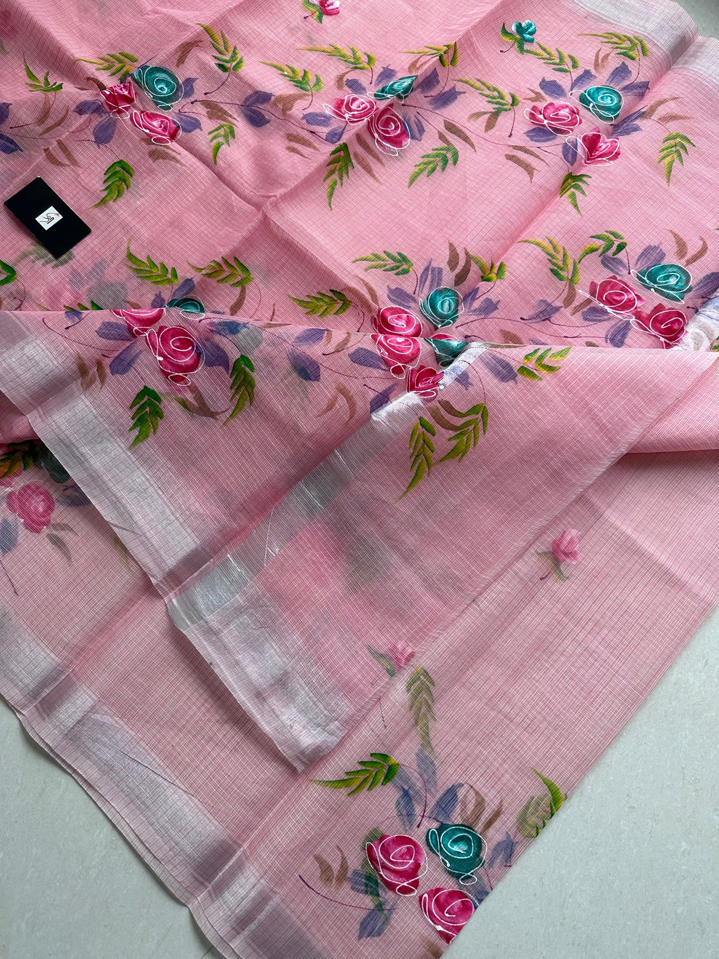 Handpainted Kota Cotton Doria Saree