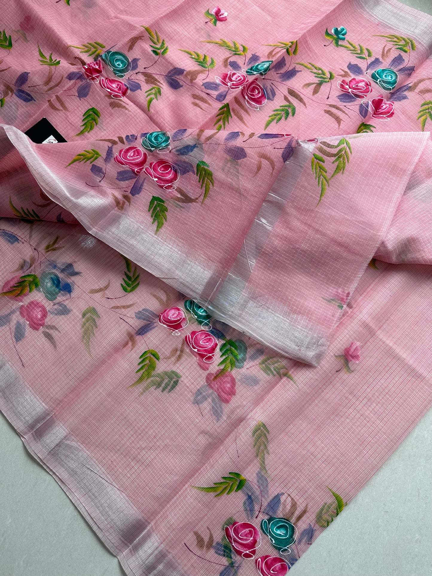 Handpainted Kota Cotton Doria Saree