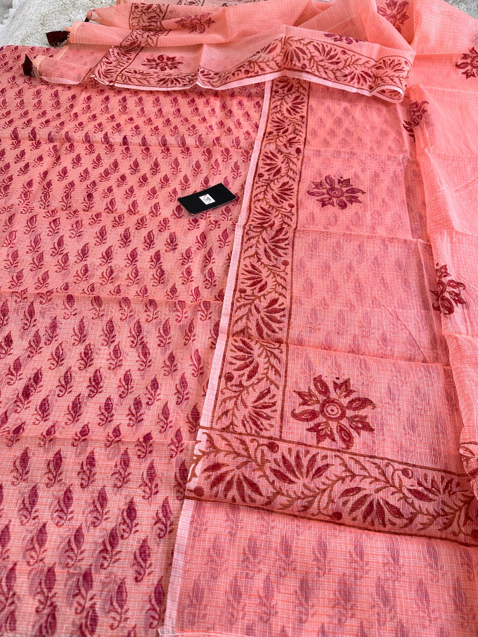 HandBlock Printed Kota Cotton Doria Top N Dupatta (Suit)