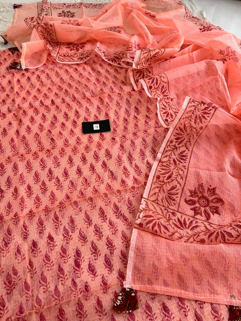 HandBlock Printed Kota Cotton Doria Top N Dupatta (Suit)