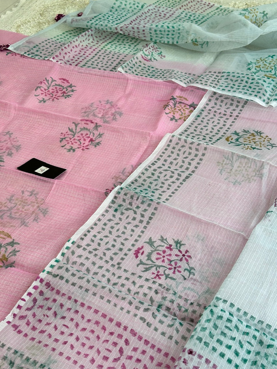 HandBlock Printed Kota Cotton Doria Top N Dupatta (Suit)