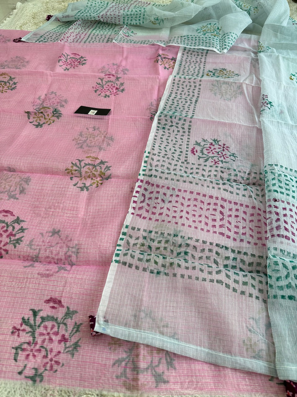 HandBlock Printed Kota Cotton Doria Top N Dupatta (Suit)