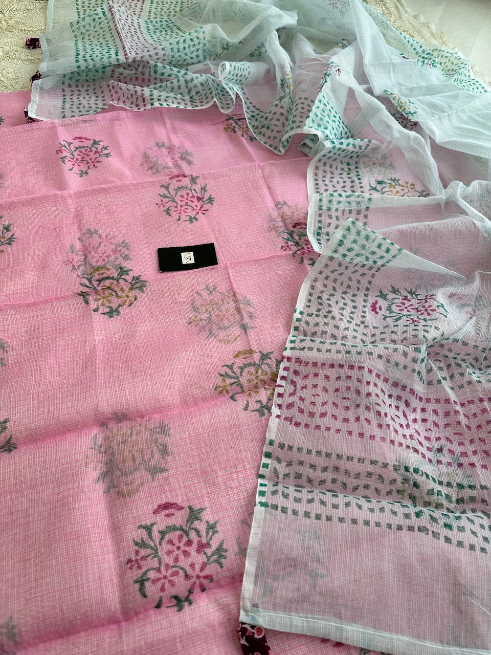 HandBlock Printed Kota Cotton Doria Top N Dupatta (Suit)