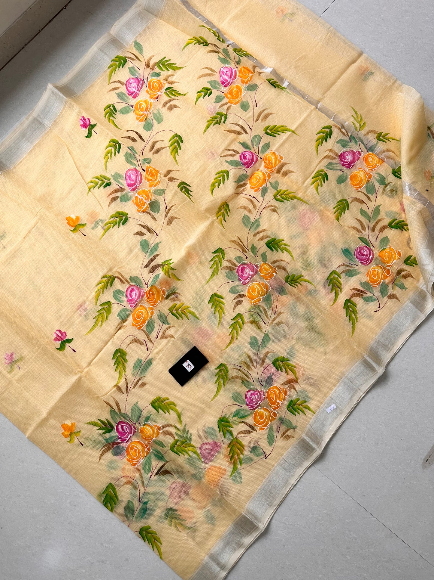 Handpainted Kota Cotton Doria Saree