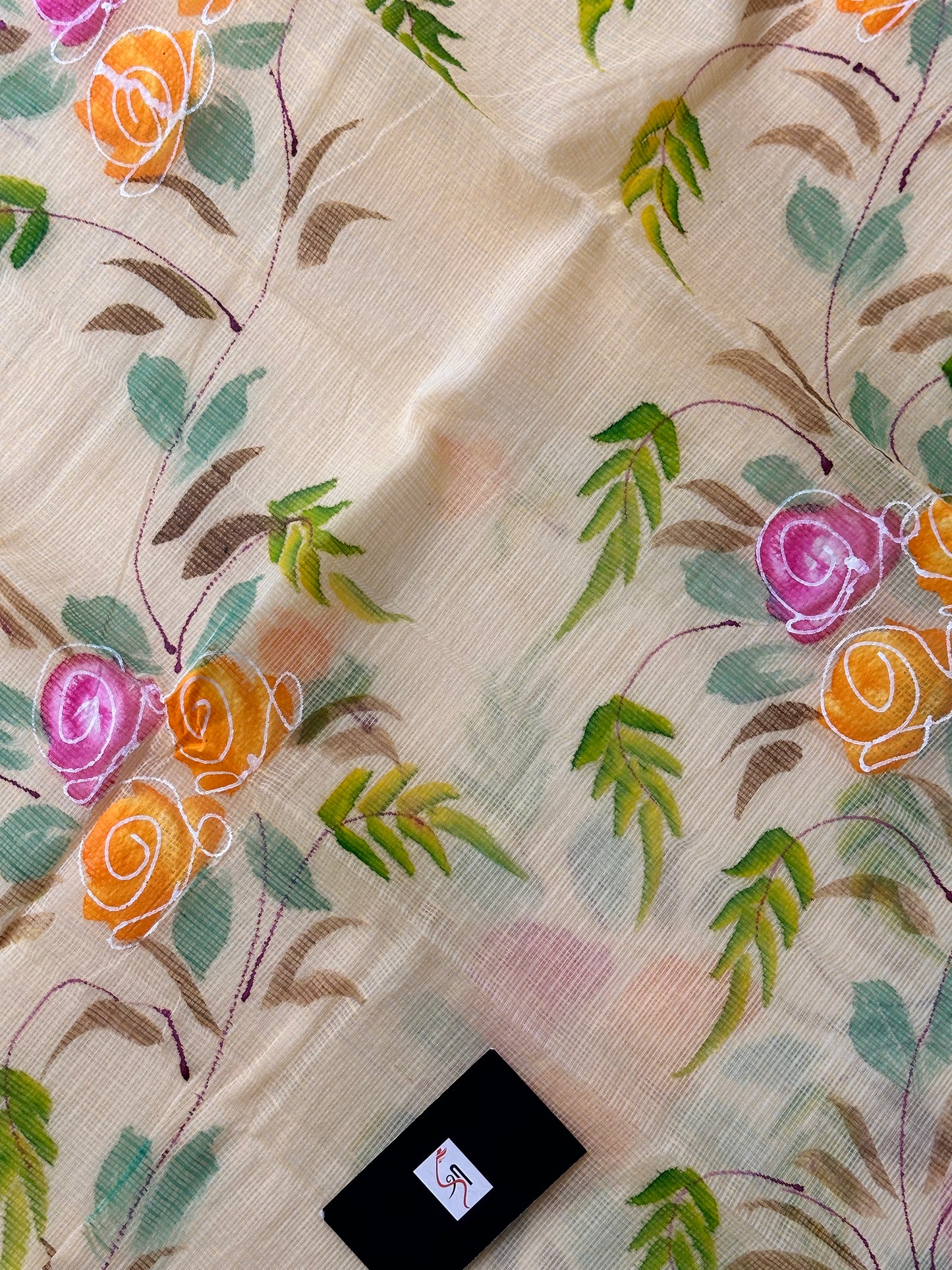 Handpainted Kota Cotton Doria Saree