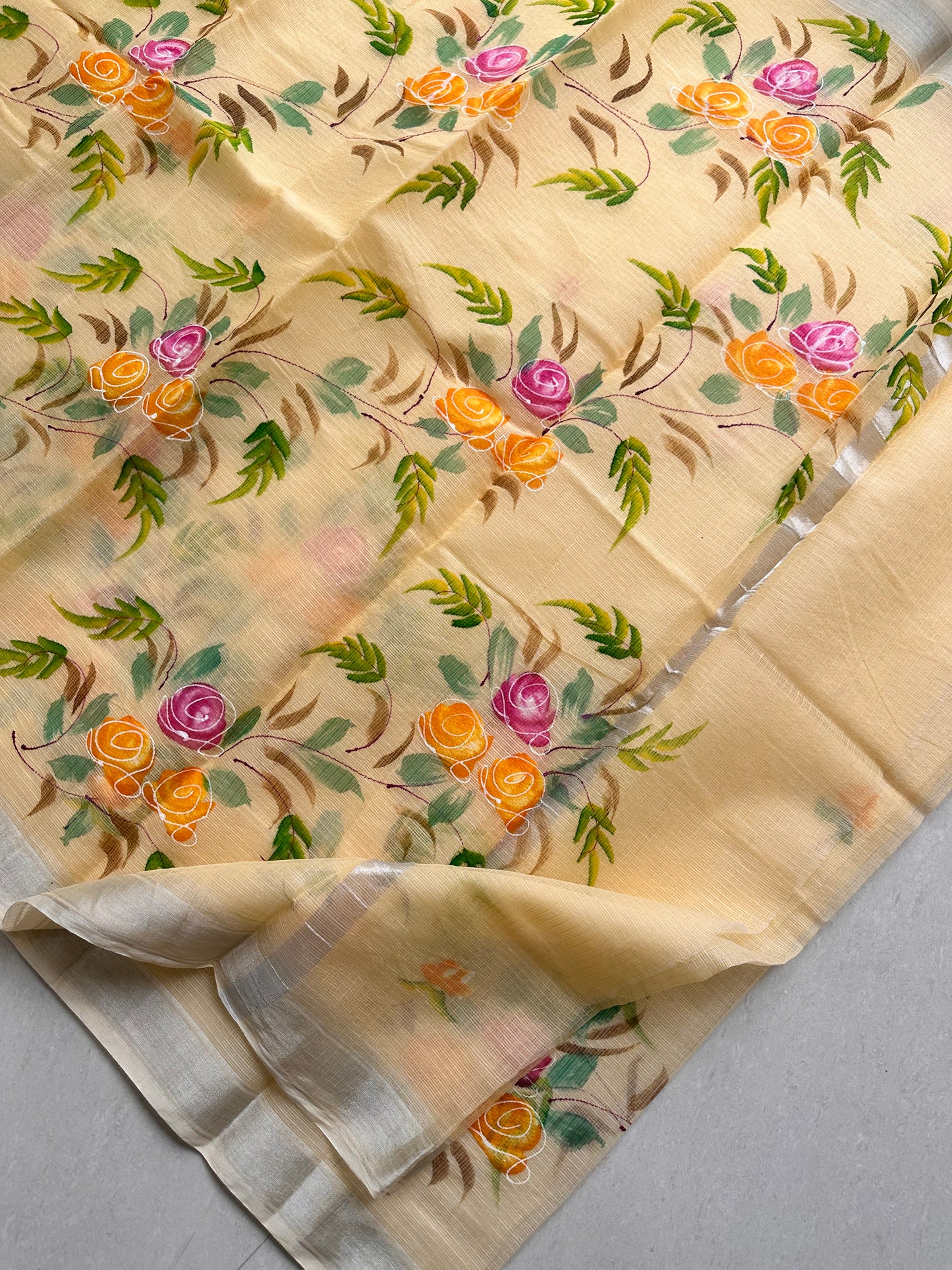 Handpainted Kota Cotton Doria Saree