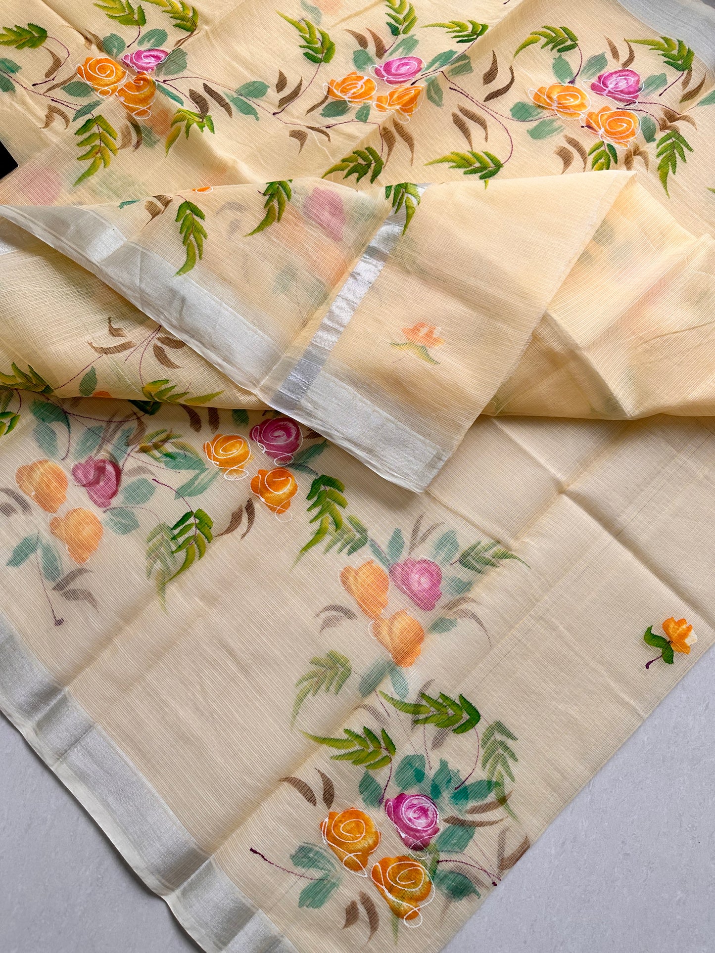 Handpainted Kota Cotton Doria Saree