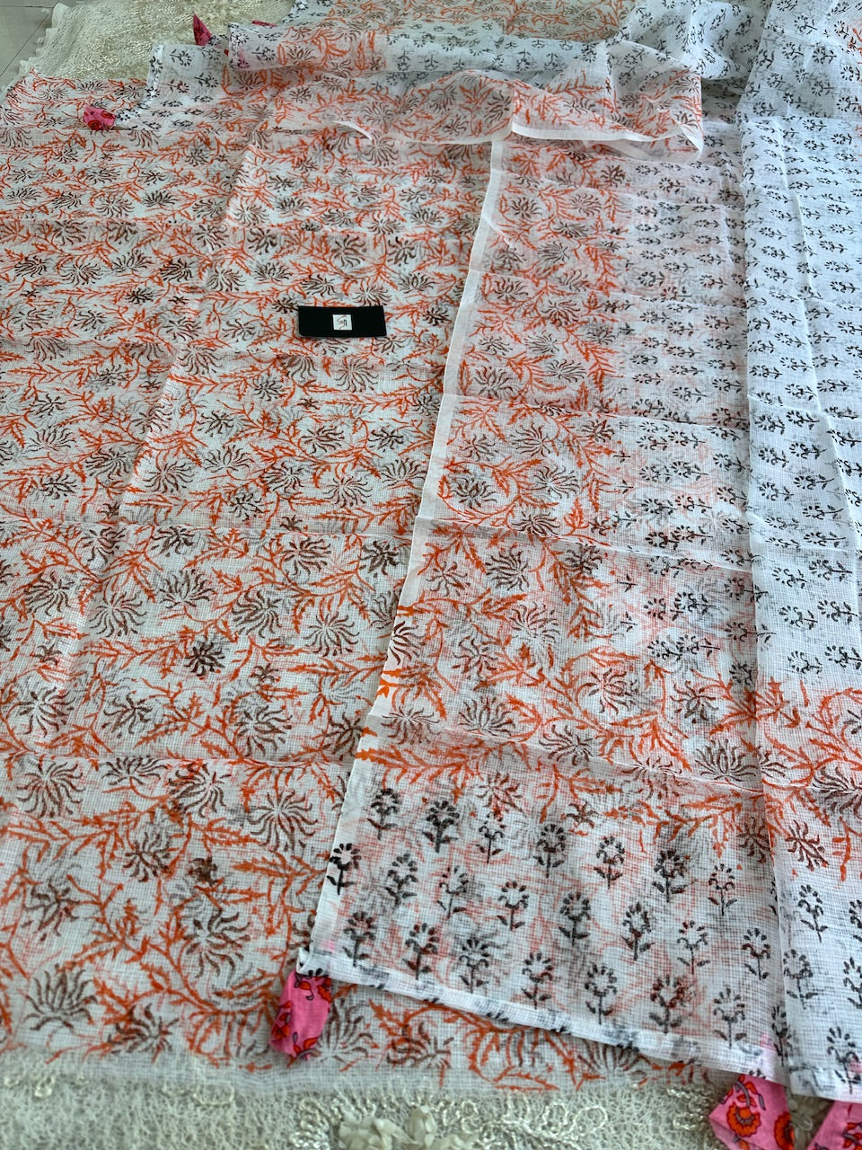 HandBlock Printed Kota Cotton Doria Top N Dupatta (Suit)