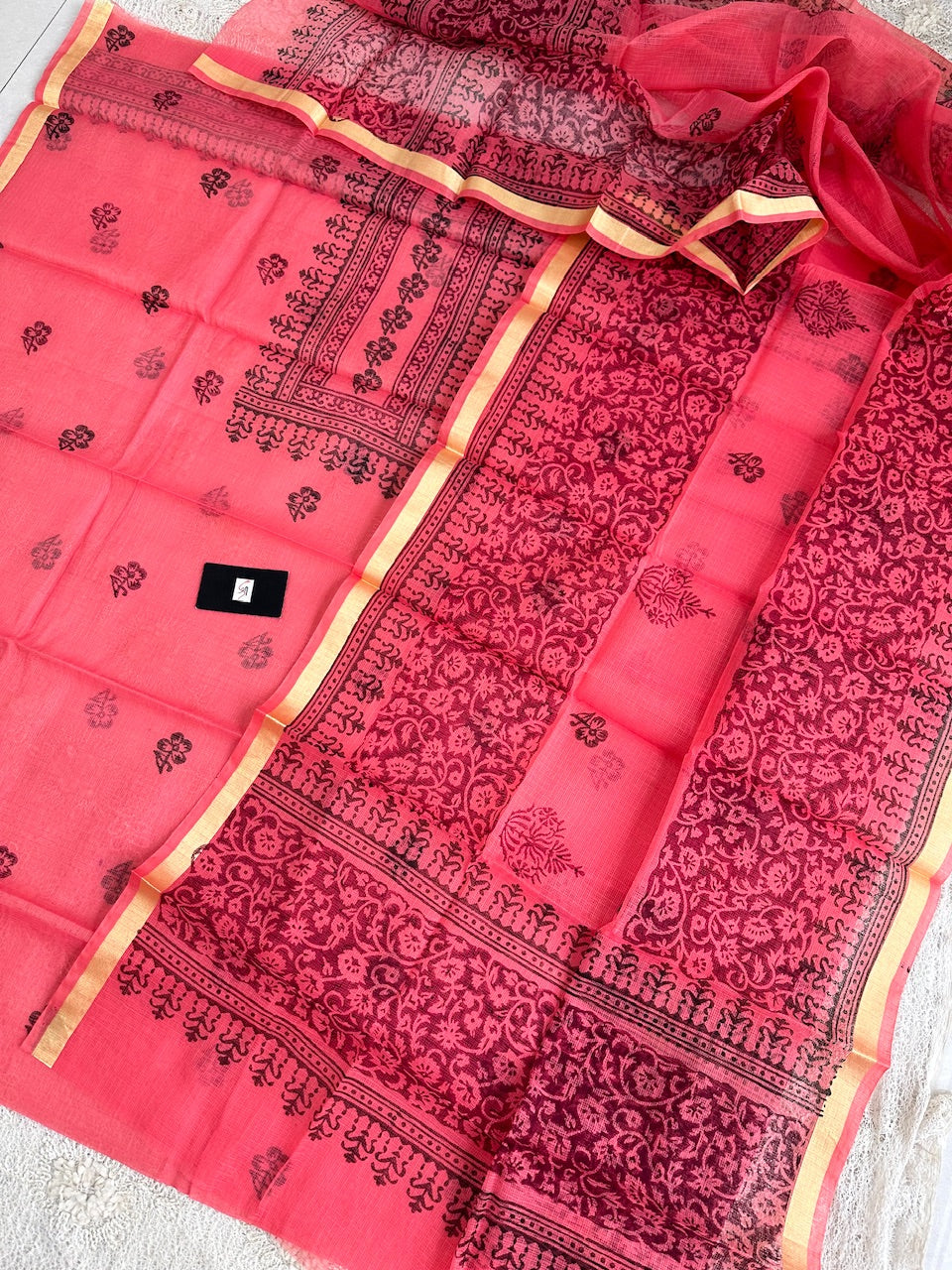 Handblock Printed Kota Cotton Doria  Top N Dupatta (Suit)