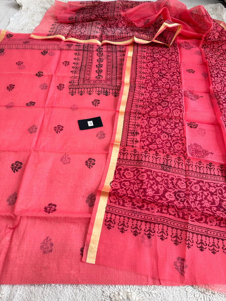 Handblock Printed Kota Cotton Doria  Top N Dupatta (Suit)