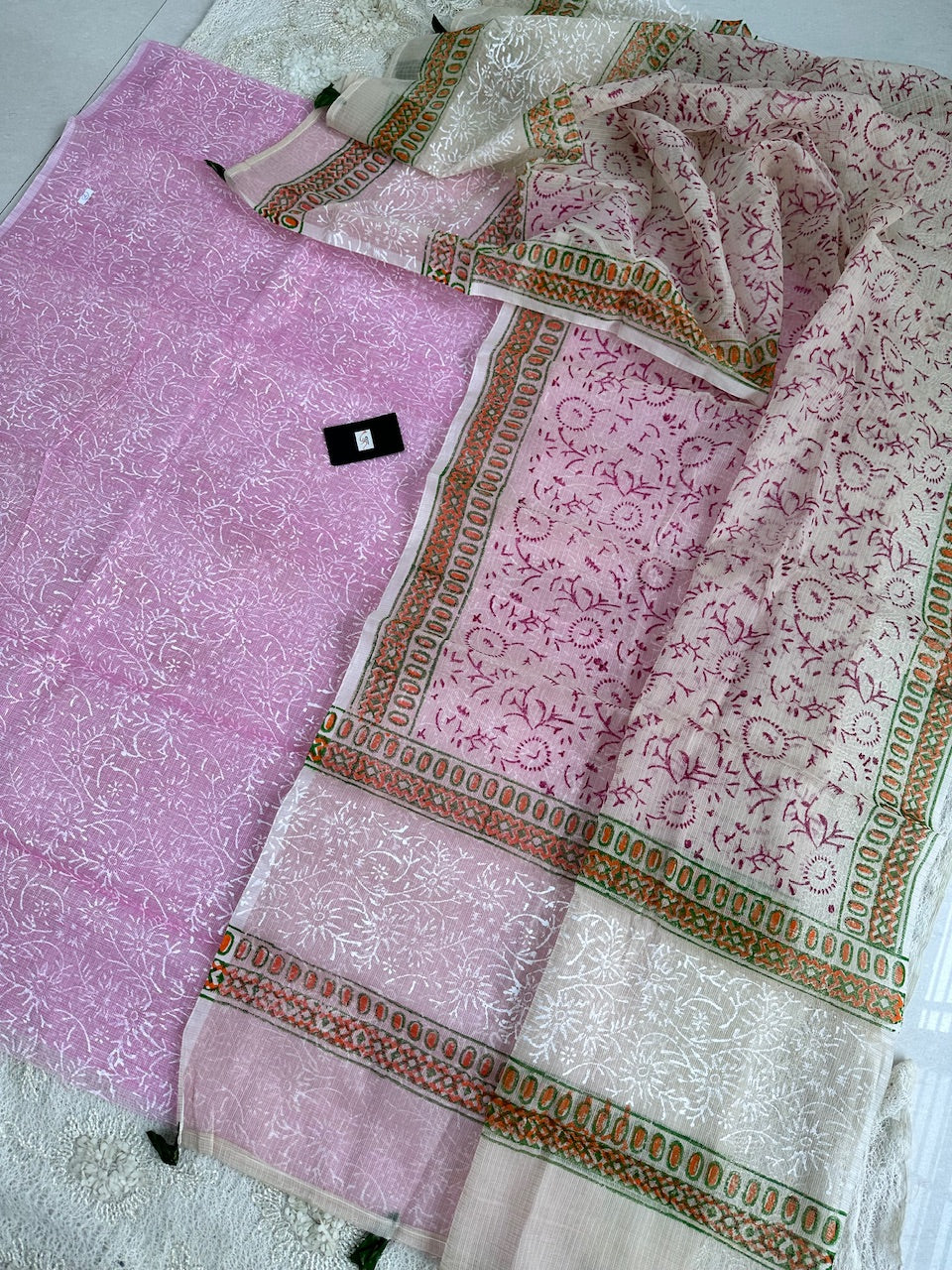 HandBlock Printed Kota Cotton Doria Top N Dupatta