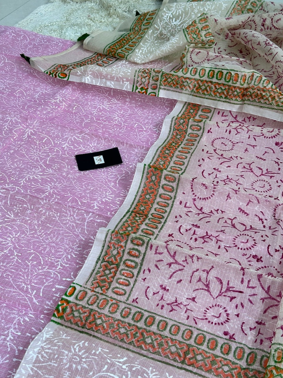 HandBlock Printed Kota Cotton Doria Top N Dupatta