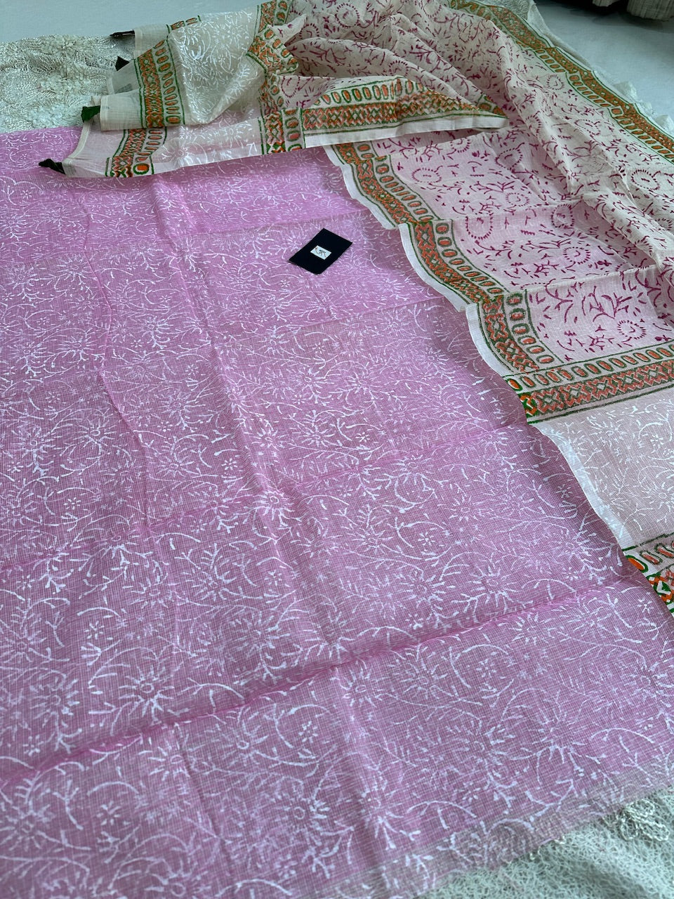 HandBlock Printed Kota Cotton Doria Top N Dupatta