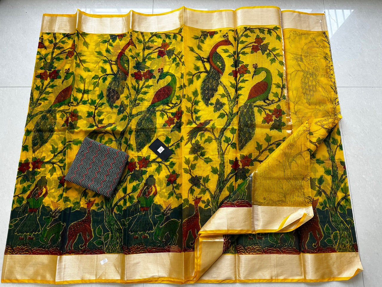 Digital Printed Kota Cotton Doria Saree